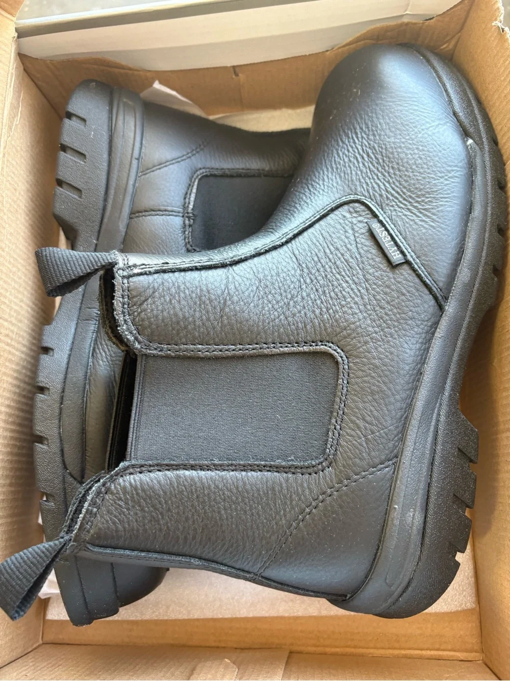 Black Slip-On Work Chelsea Boots